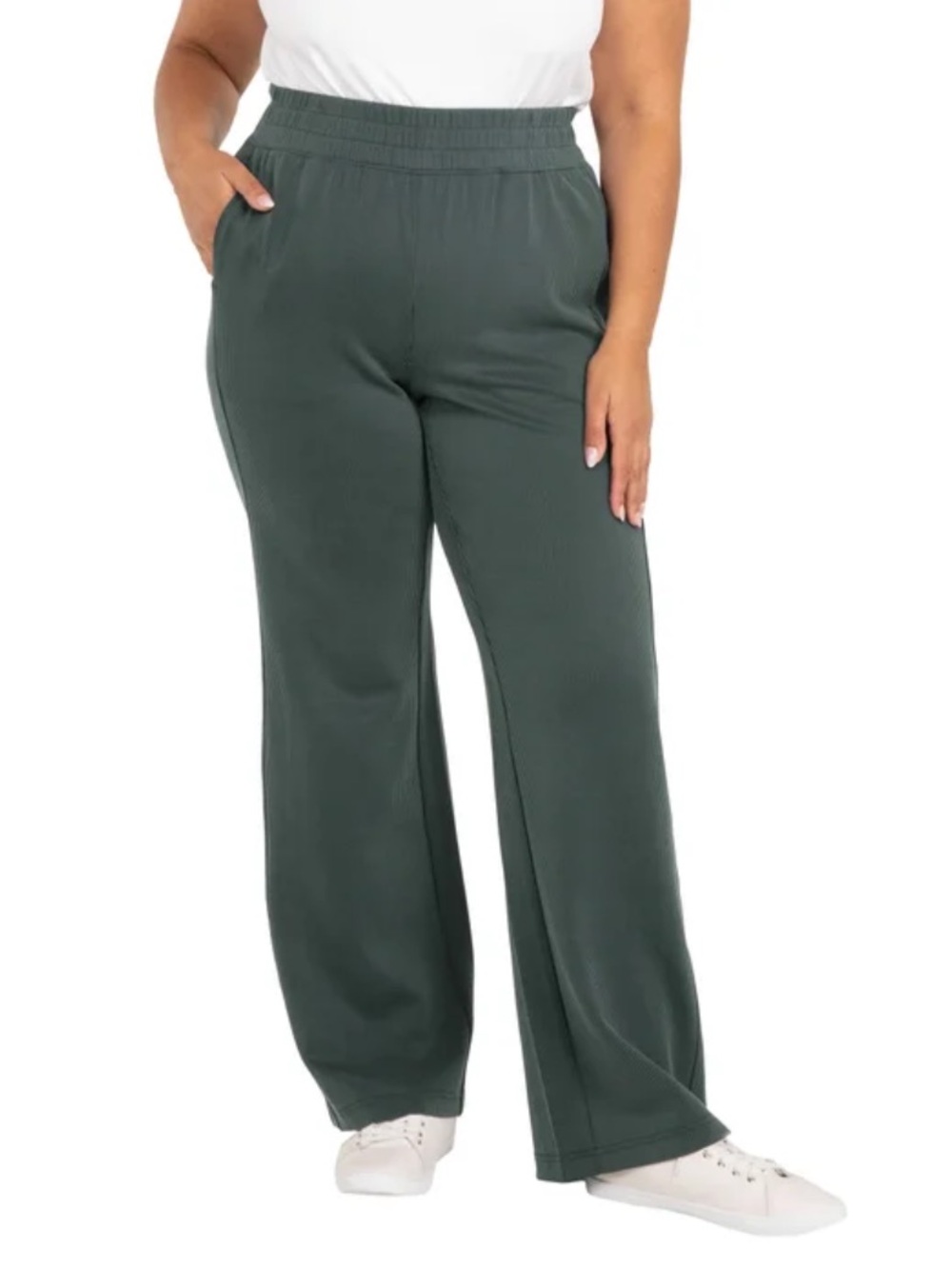 Spyder Ribbed Wide Leg Pants Green Size XL